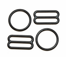 Nylon Coated Metal Rings and Sliders for Adjustable Straps - Multiple Colours