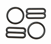 Nylon Coated Metal Rings and Sliders for Adjustable Straps - Multiple Colours