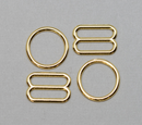 Metal Rings and Sliders for Adjustable Straps - Gold or Silver