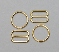 Metal Rings and Sliders for Adjustable Straps - Gold or Silver