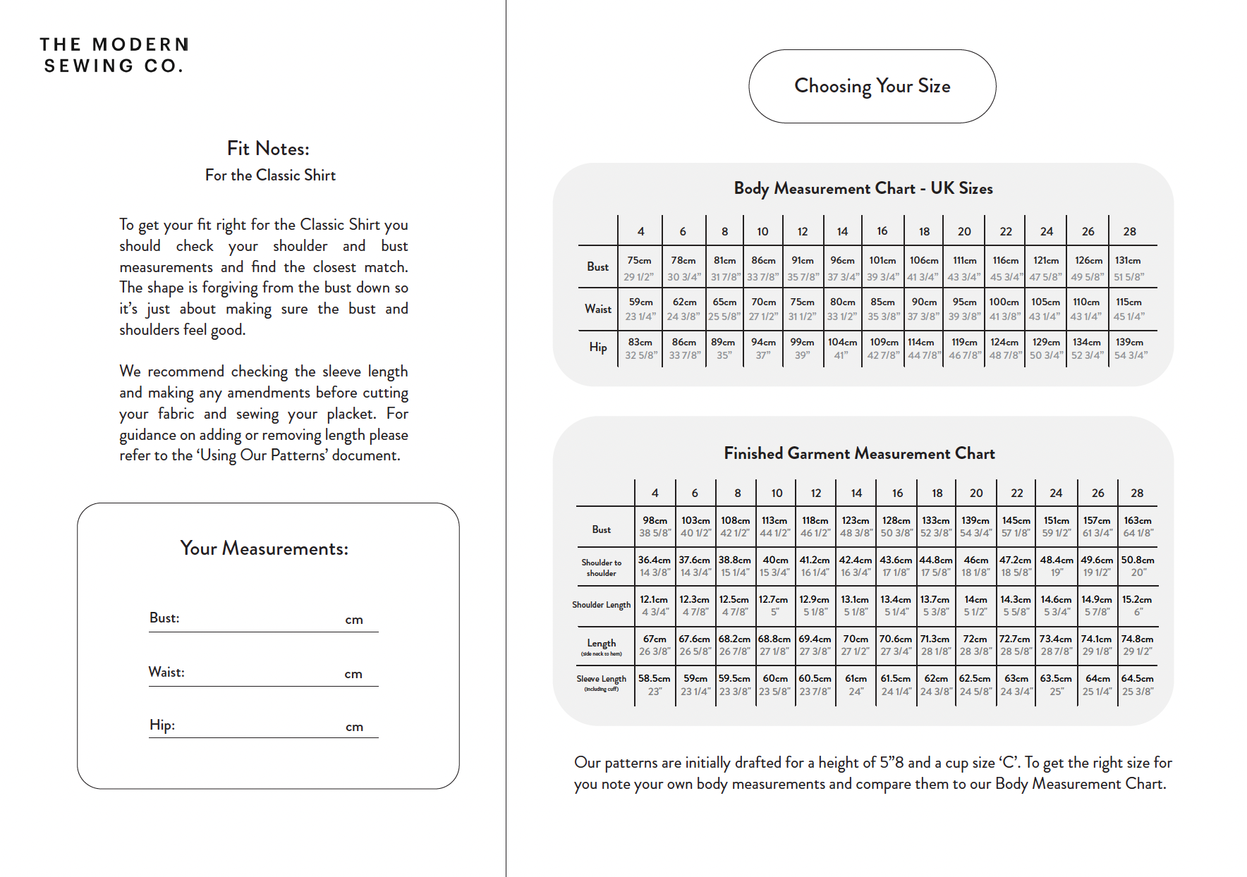 The Modern Sewing Co. Classic Shirt - PDF or Printed Pattern