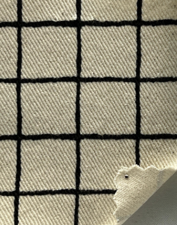 10oz Grid Printed Cotton Twill (per 1/2 M)
