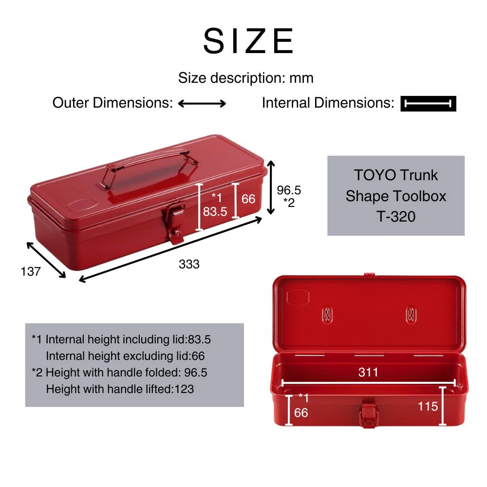 Toyo Steel Trunk Shape Toolbox T-320 (Titanium)