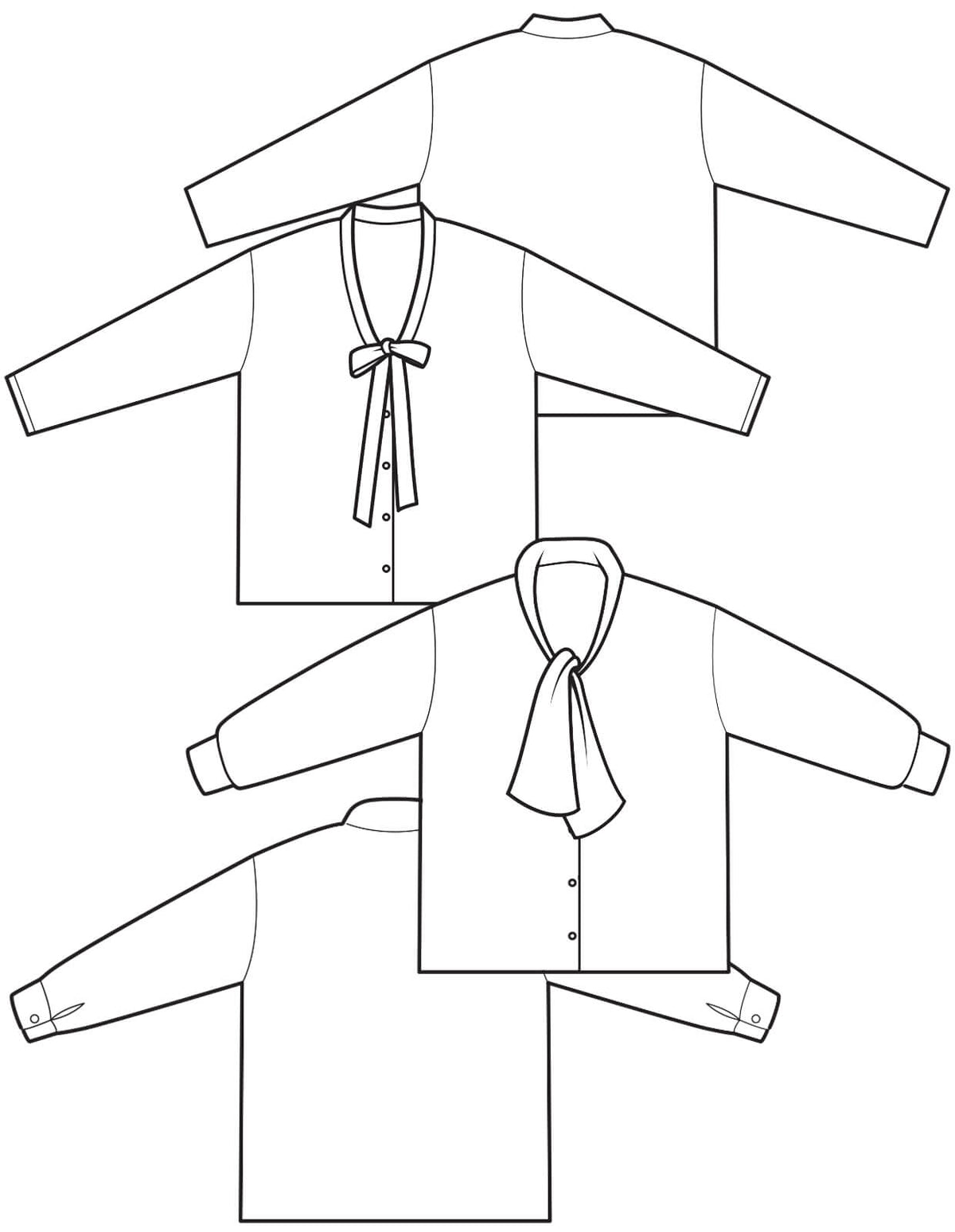 The Maker's Atelier Tie Front Blouse (PDF or Printed)