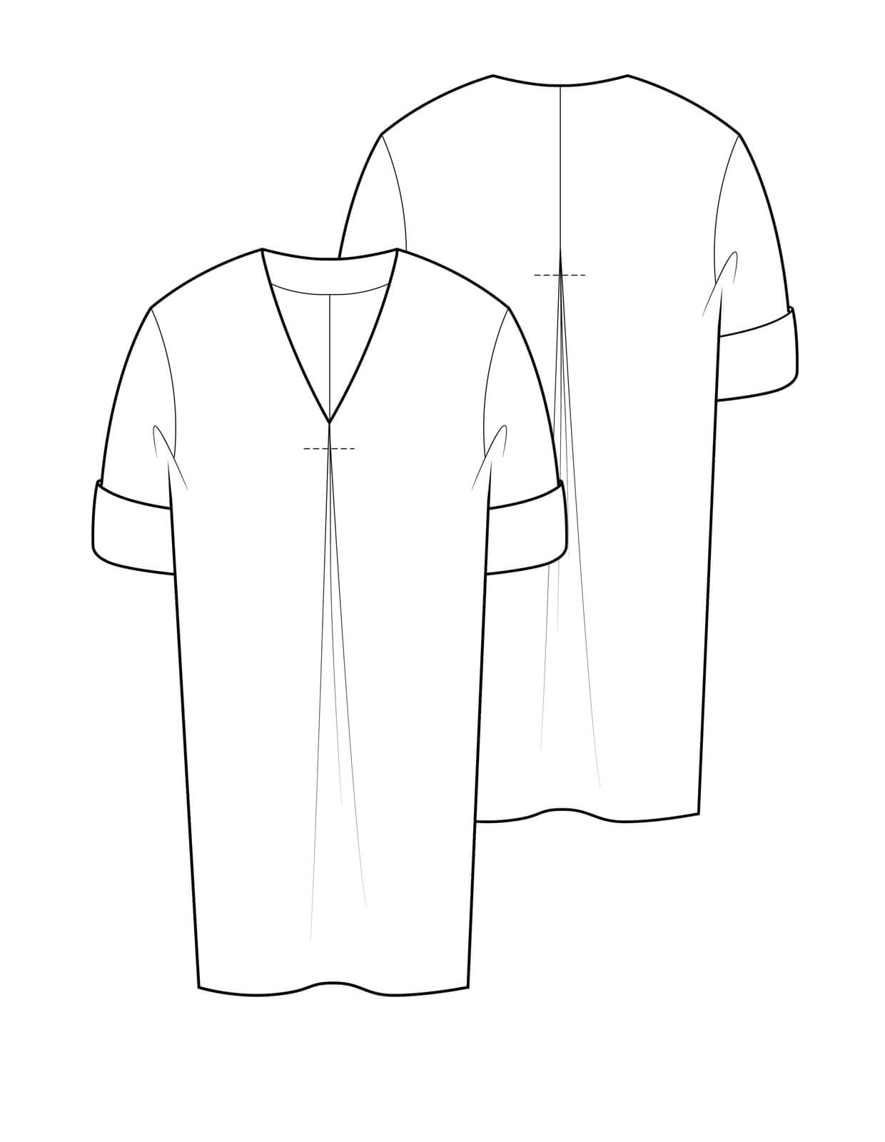 The Maker's Atelier V-Neck Shift Dress and Top - PDF Pattern
