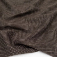 Espresso Mini Check Linen/Cotton Blend - Per 1/2 M