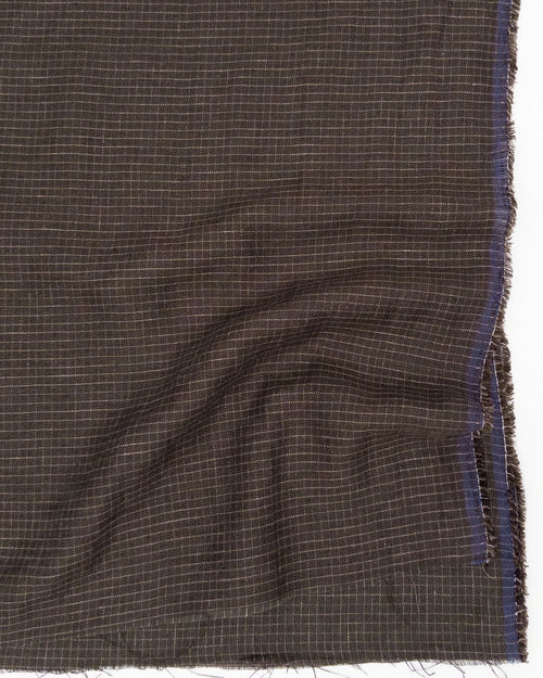 Espresso Mini Check Linen/Cotton Blend - Per 1/2 M