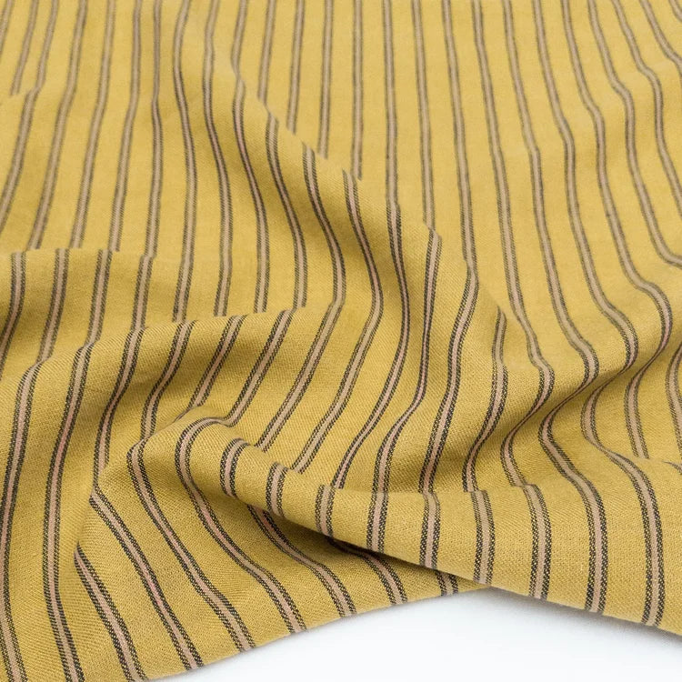 Mustard Stripe Linen/Cotton Blend - Per 1/2 M