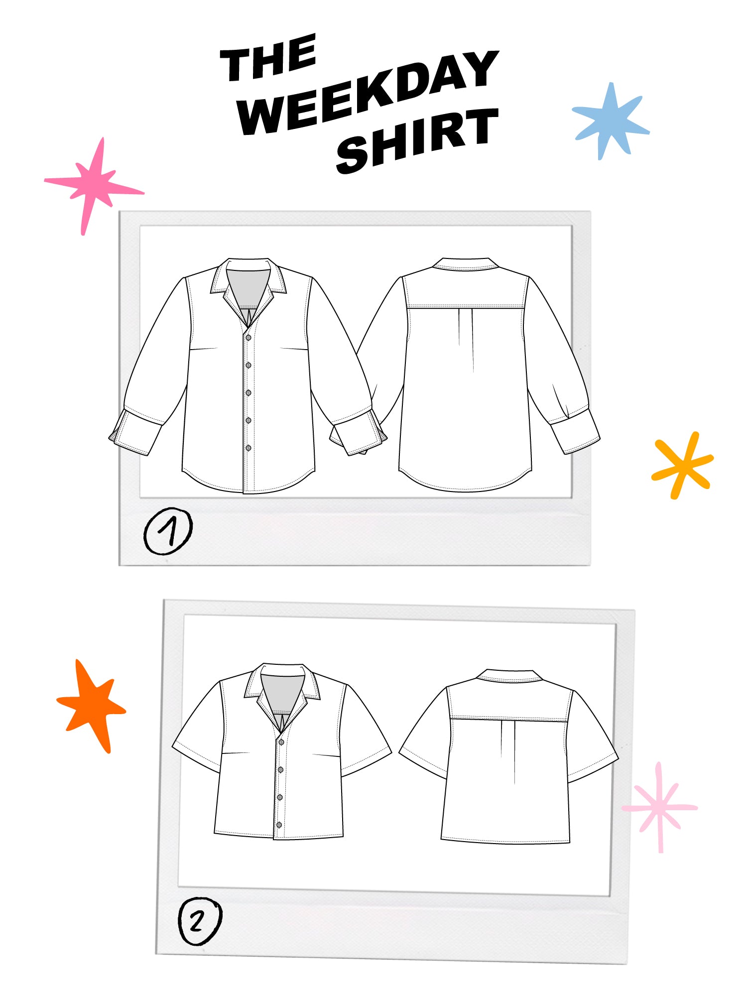 Les Perlines Weekday Shirt - PDF or Printed Sewing Pattern