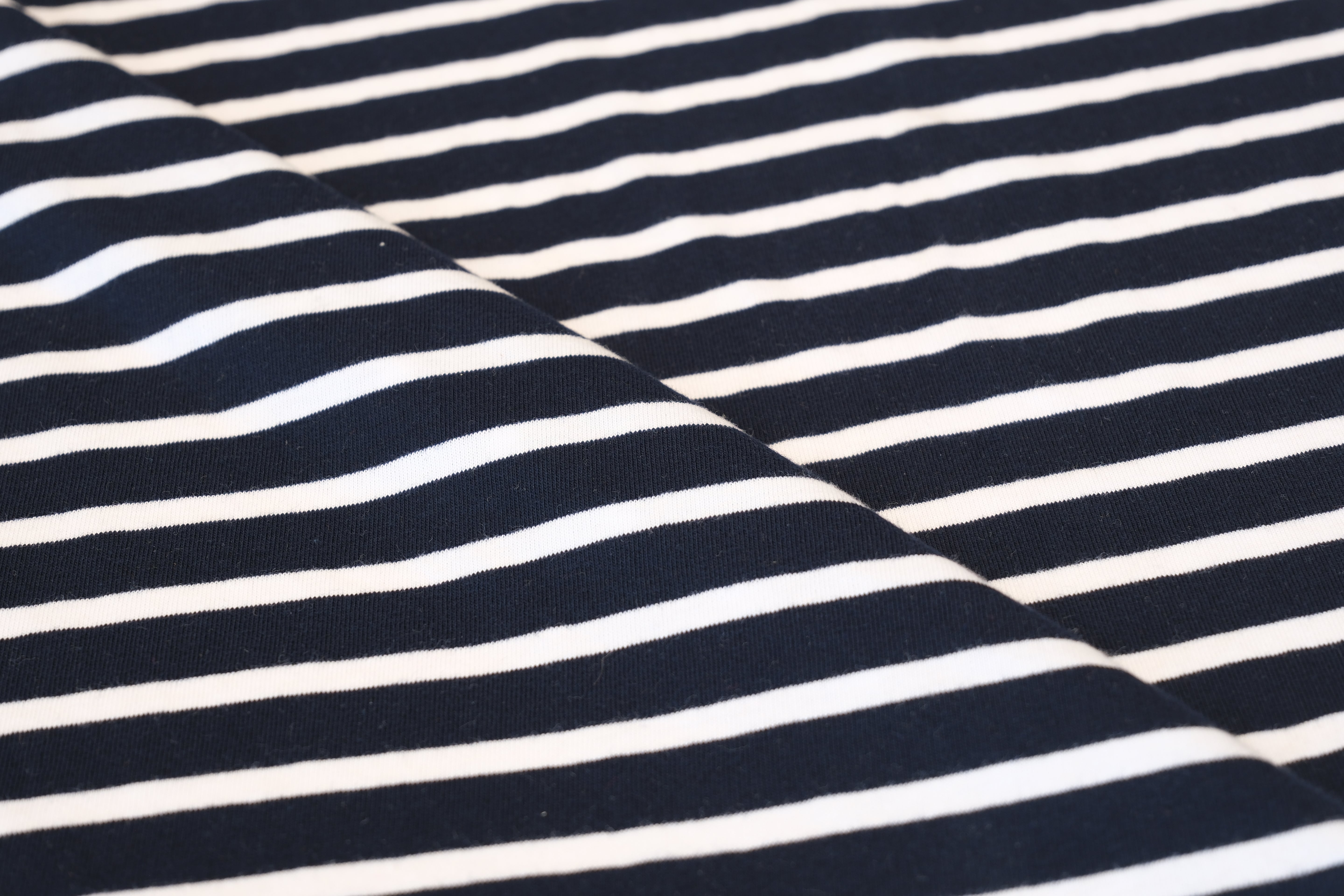 100% Cotton Breton Stripe Jersey (per 1/2M)