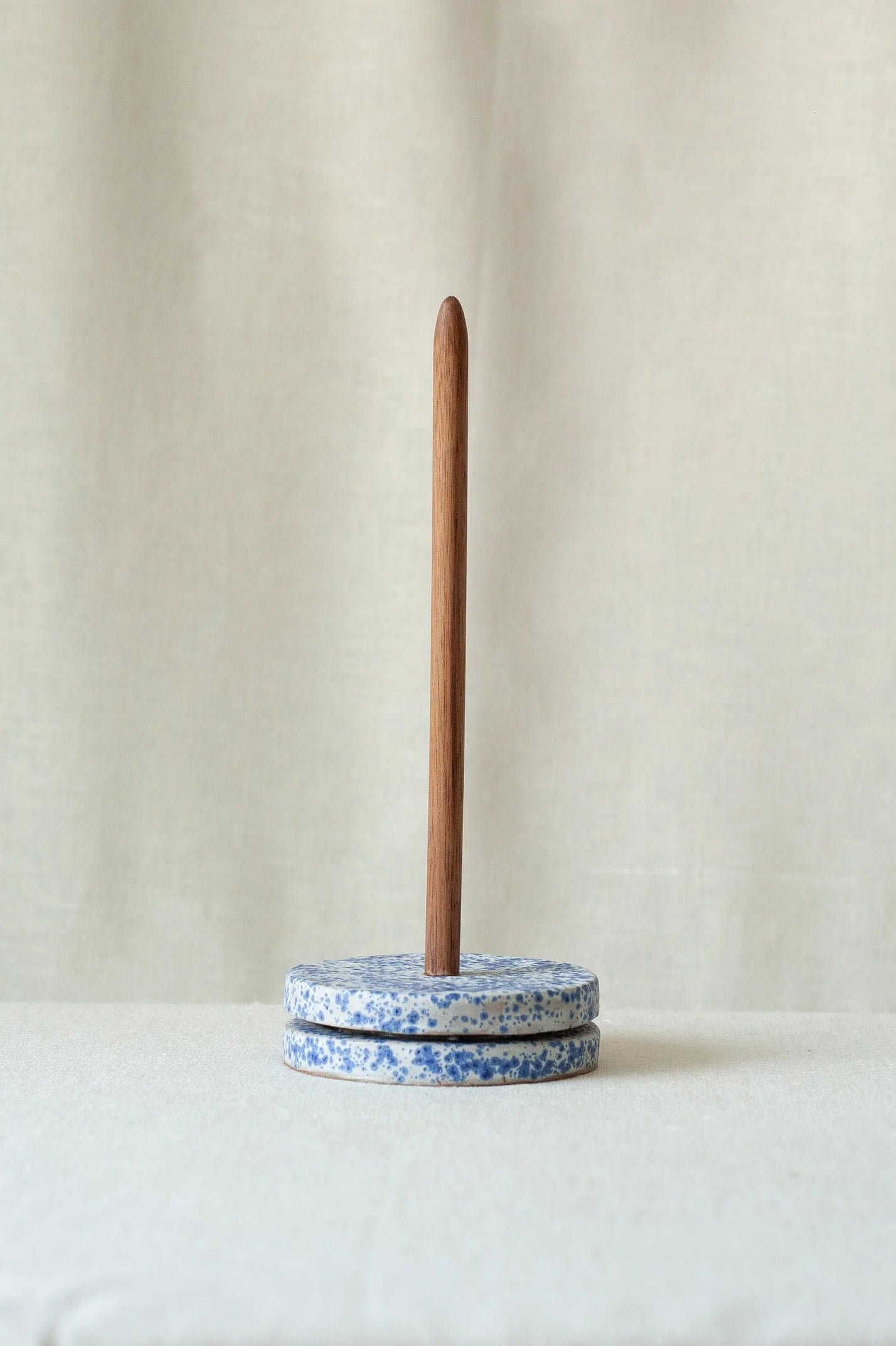 Armour Mercantile Ceramic & Walnut Yarn Spindle