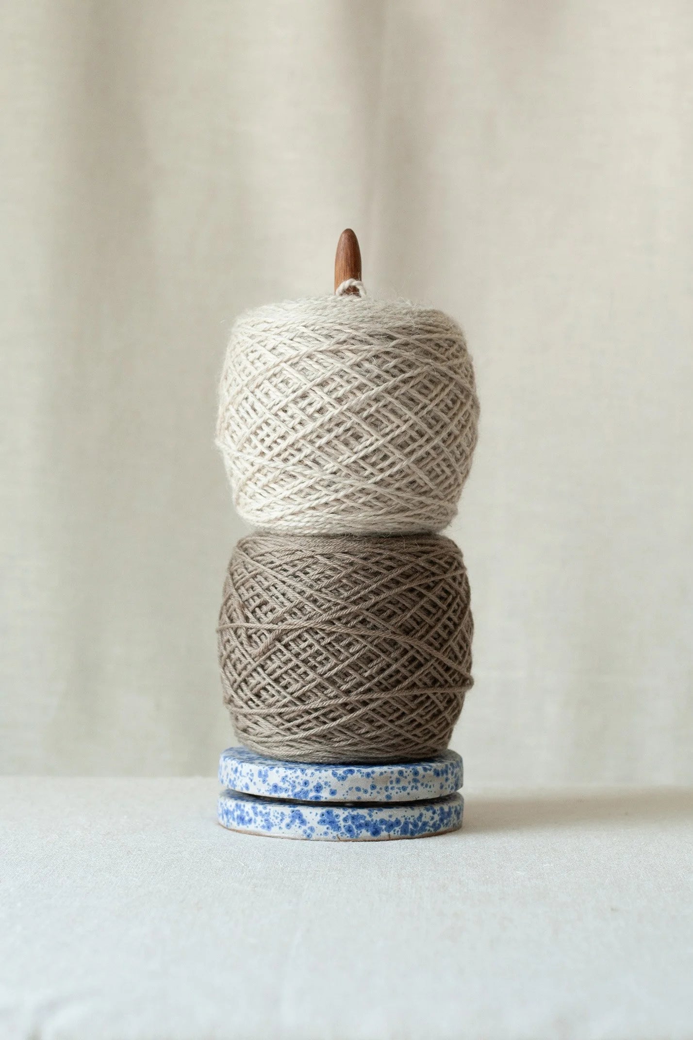 Armour Mercantile Ceramic & Walnut Yarn Spindle