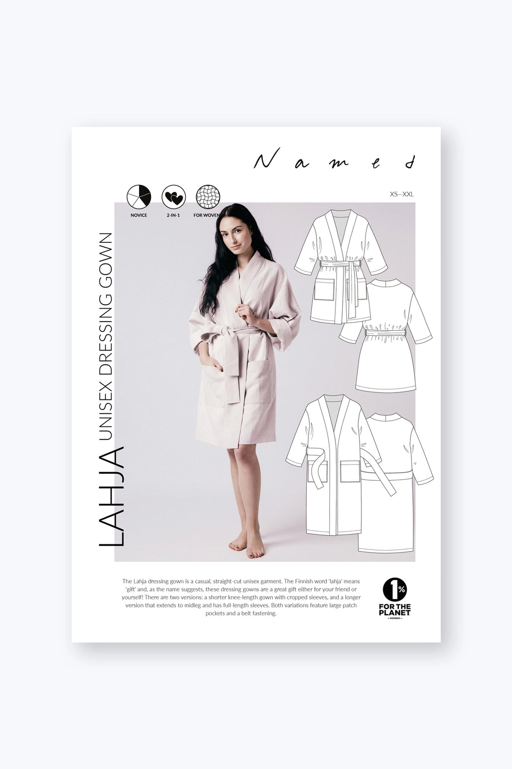 Named Clothing Lahja Unisex Robe (Paper Pattern)