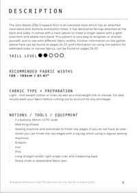 Birgitta Helmersson Zero Waste Cropped Shirt  - PDF Pattern