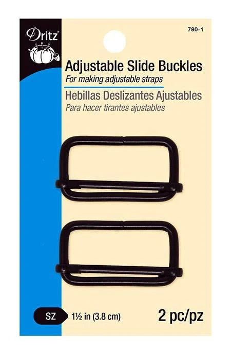 Slide Buckle - Metal - 38mm (11⁄2″) - 2 pcs - Multiple Colours