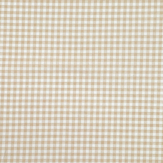 Remnant - 1.1M of Oatmeal Gingham Cotton