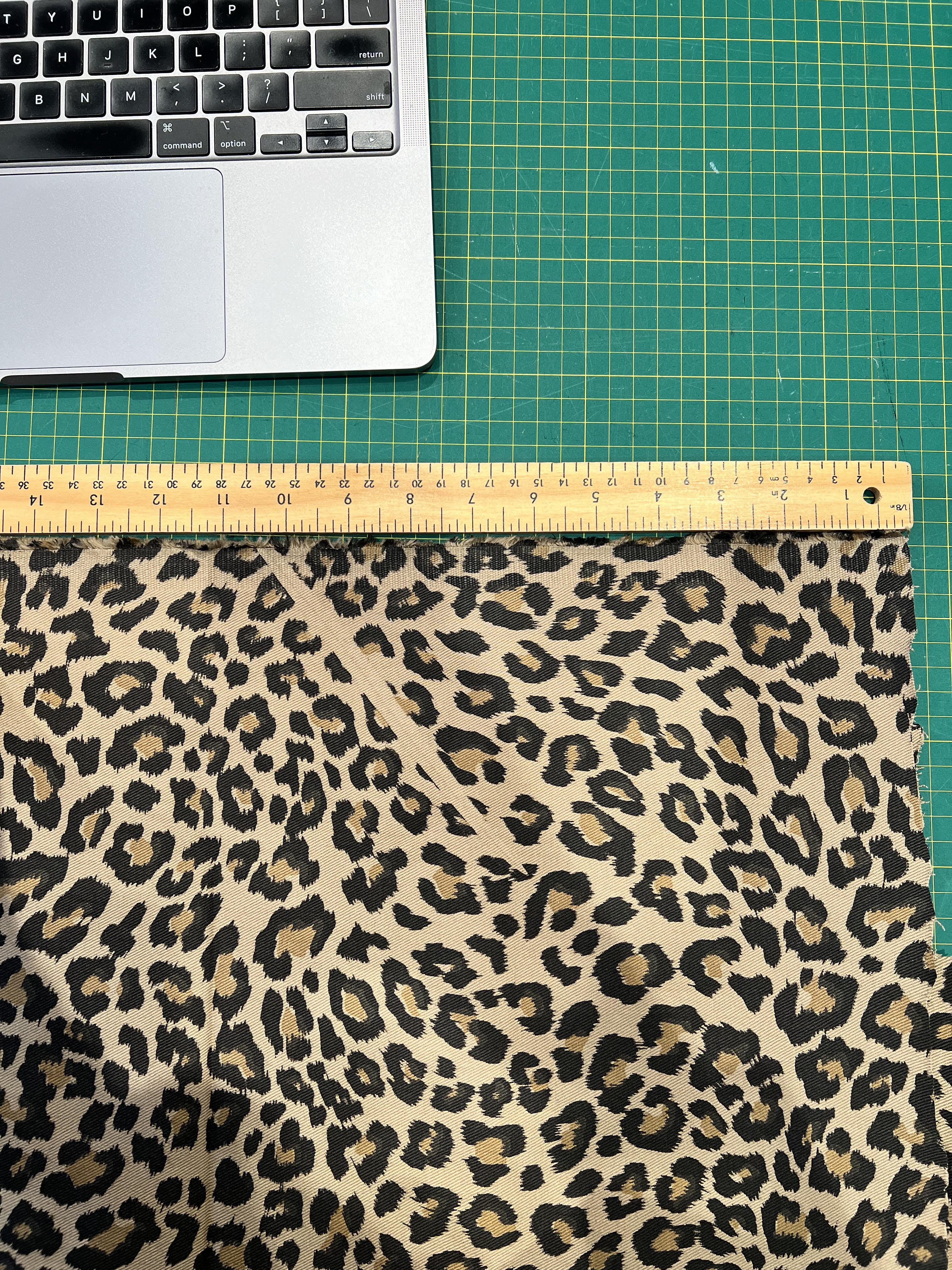 Remant Pieces: Leopard Print Cotton Denim