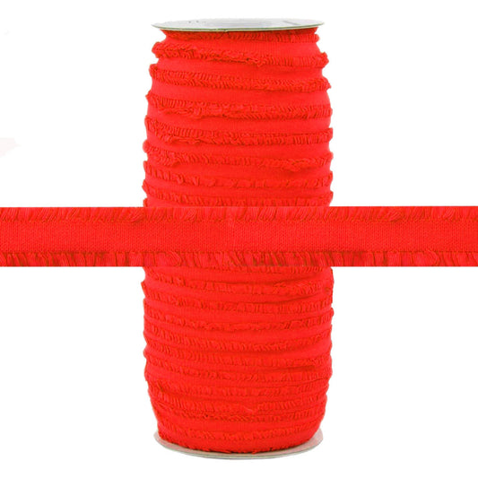 Fringe 1/2" Decorative Elastic - Red (per 10cm)