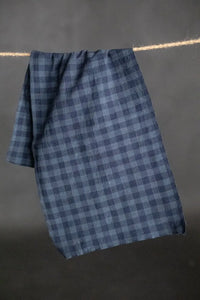 Merchant & Mills Uniform Blues Organic Cotton/Linen Gingham (per 1/2M)