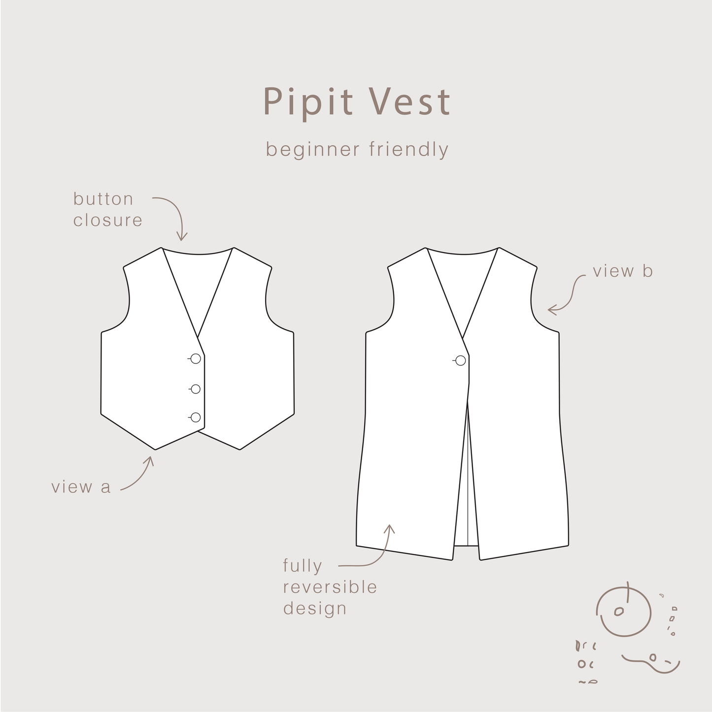 Common Stitch Pipit Vest (Paper Pattern)