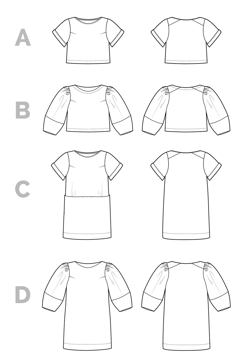 Closet Core Cielo Top & Dress (Paper Pattern)