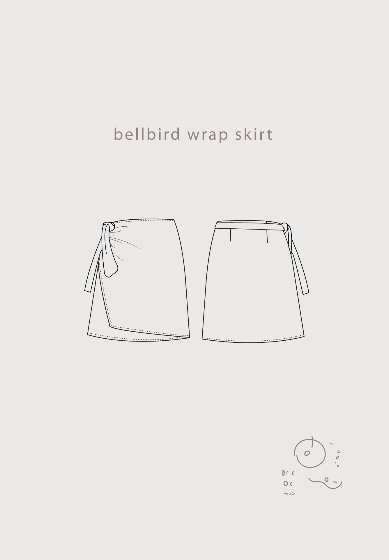 Common Stitch Bellbird Wrap Skirt (Paper Pattern)