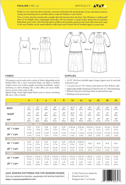 Closet Core Pauline Dress (Paper Pattern)
